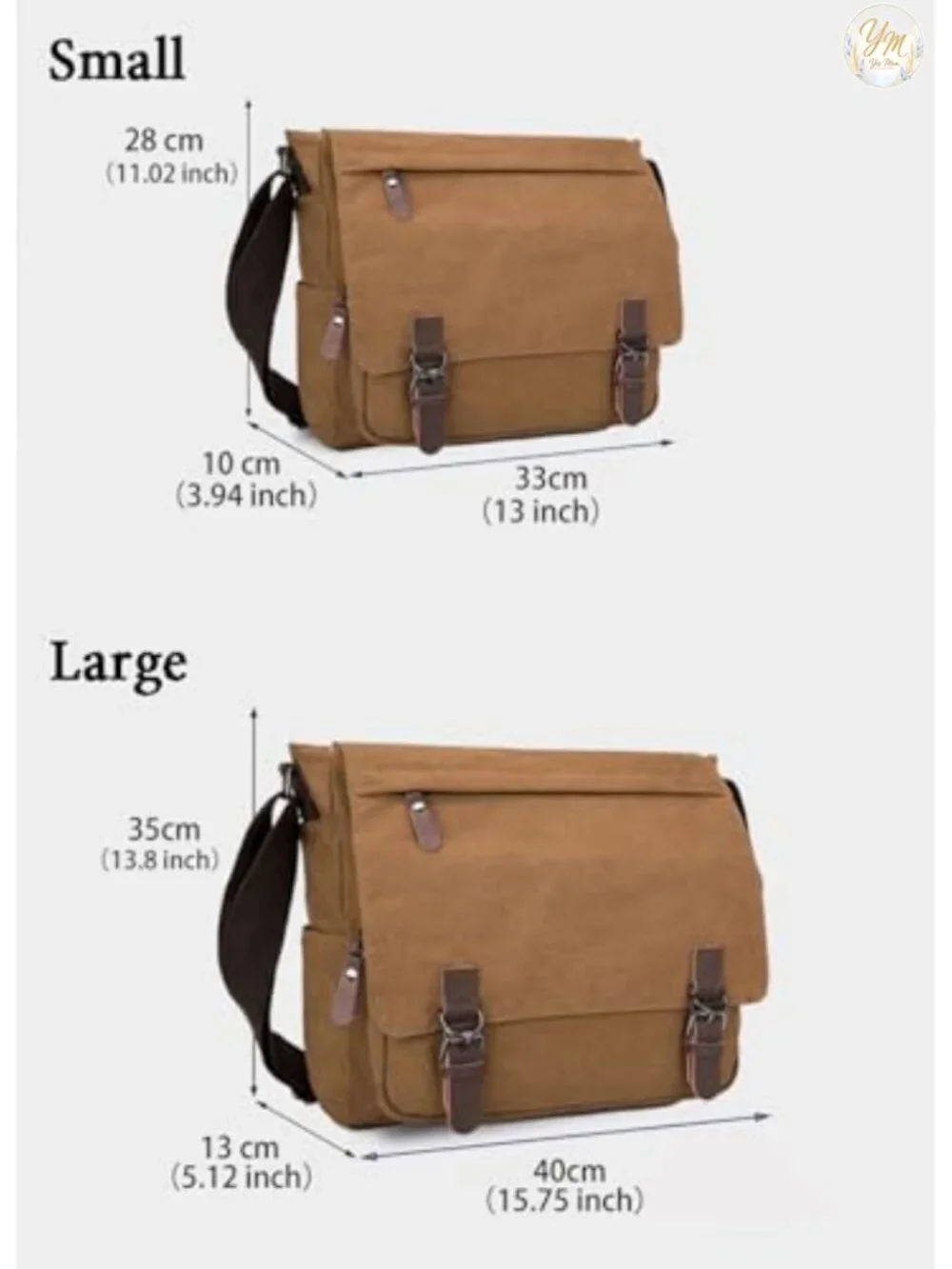 Canvas Messenger Bag Vintage Shoulder Bag Crossbody Laptop Bag for Men Women
